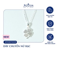 Joyas women's silver necklace - Necklace with large 4-petal stone flower branch pendant - JOYASCF435