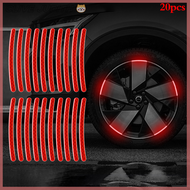 CISWGE 20pcs Car Tire Hub Reflective Strips Stickers Car Motorcycle Wheel High Reflective Warning Decals Tyre Rim Reflector Sticker