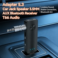 Adapter 3.5MM Jack Bluetooth 5.3 Car Speaker Audio Receiver T66 Car Bluetooth Receiver, Wireless