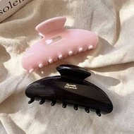 2pcs/1pc Women's 9.9cm/3.9in Pink & Brown Lightweight Plastic Hair Claw Clips, Fashionable Versatile