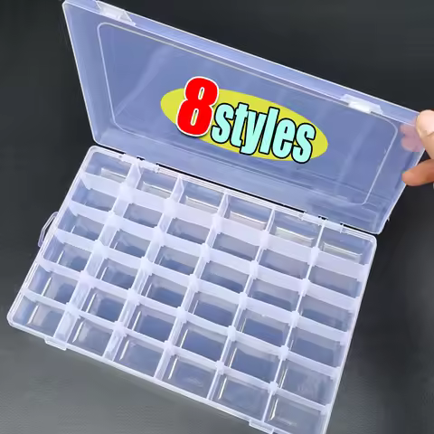 Transparent Jewelry Box Organizer Plastic Storage Case Adjustable Container For Beads Earring Box Je