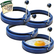 PROFESSIONAL Silicone Egg Ring- Pancake Breakfast Sandwiches - Benedict Eggs - Omelets and More Nons