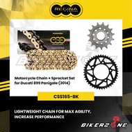 REGINA Chain 520ZRP-106 + S-TEEL Sprocket Set for Ducati 899 Panigale by Bikerzone Official Store