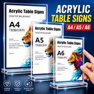 Crystal Clear T-Shape Ad Holder – Heavy Duty Acrylic Desktop Menu Stand