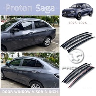 Proton Saga MC3 2025-2026 Door Window Visor 3 Inch New Saga Car Accessories KH Auto