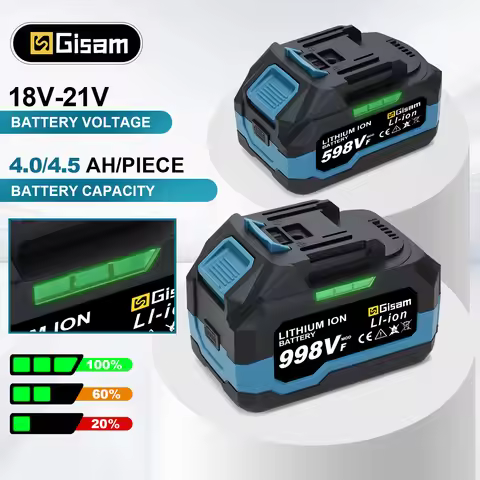 Gisam Rechargeable Battery 4.0AH 4.5AH Power Tool Lithium battery Led indicator batteries Pack For M