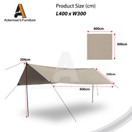 ACKERMAN 3m x 4m Sunshade Flysheet Waterproof Ground sheet Camping Tarp Tent Sun Shelter Car Awning