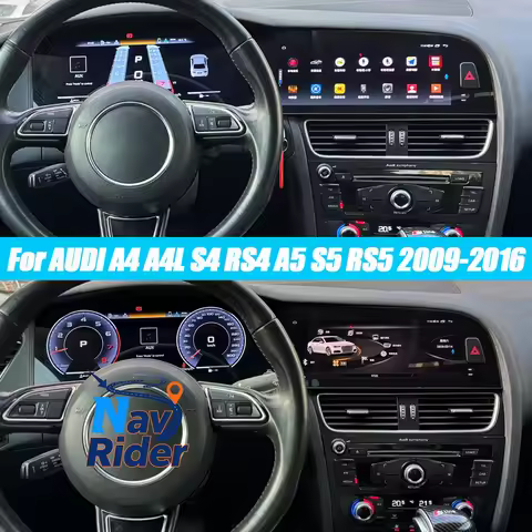 12.3+10.25" Android Double Screen For Audi A4 A5 A4L S5 B9 RS4 RS5 Q5 2009-2016 Car Multimedia Playe