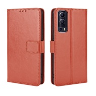PU Leather Stand Holder VIVO Y72 5G Case Flip VIVO Y72 5G VIVOY72 Casing Magnetic Folding Leather