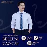 Men's Long Sleeve Shirt - Belluni Premium Men's White Shirt Bamboo Fiber Fabric - Cool, Deodorant, E