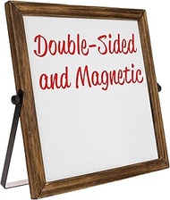 Rustic Double Sided 11" x 11" Whiteboard: Reversible, Double Sided, Dry Erase, Magnetic, Small, Port