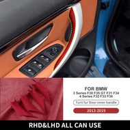 มือจับ Lis Pigura สำหรับ BMW F30 13-19ประตูรถภายในสวิตช์ประตูหนังนิ่มความเร็วลม Lis Pigura 4ชิ้นอุปก