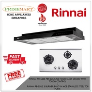 RINNAI RH-S329-PBR SLIMLINE HOOD SLEEK DESIGN WITH TOUCH CONTROL +  RINNAI RB-93US 3 BURNER BUILT-IN HOB BUNDLE DEAL