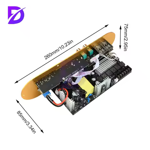DC 12-24V/AC110-2220V 2.1-Channel D900 Bt Amplifier Board 2.1-Channel 50W+50W+100W High-Power Output