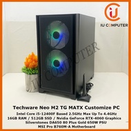 TECHWARE NEO M2 TG MATX INTEL CORE I5-12400F 16GB RAM 512GB SSD RTX 4060 USED DESKTOP REFURBISHED PC