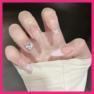 Thai Shop False Nails [DD269]Fashion French Style Flash Drill