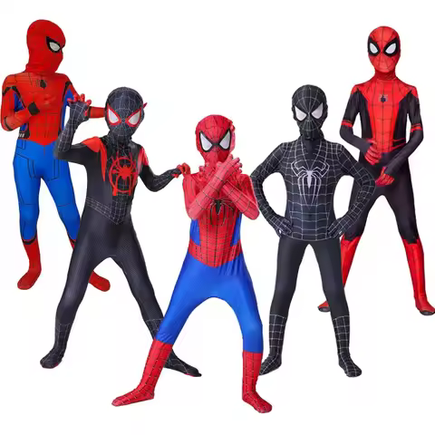 Spiderman Cosplay Fantasy Costumes Jumpsuit for Boys Girls Miles Morales Superhero Halloween Carniva