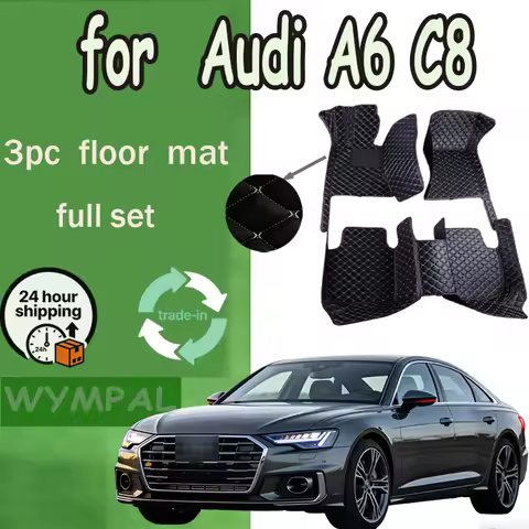 Custom 3D Full Coverage Car Floor Mats for Audi A6 C8 2019-2023 Year Interior Details Accessories