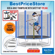 BPS Big Trampoline 1.8m 6ft 3m 8ft 10ft 3.6m 12ft Kids & Adult Jumper Enclosure Fitness Slimming Sha