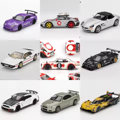 MINI GT 1:64 Kaido KPGC10 V2 Skyline R34 R35 Z8 Supra A80 Top Secret GT300 Esprit Turbo Countach LB 