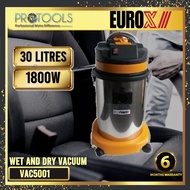 EUROX 30L Wet & Dry Vacuum Cleaner VAC5001 1800W - 6 Month Warranty ( FOR CAR WASH EUROX VACUUM EURO