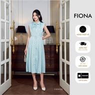 FIONA Flared dress with polka dot pattern, front cup with small hem F414108