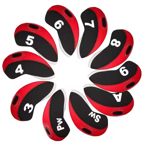 10pcs/set Golf Club Cover For Irons Neoprene Golf Iron Head Cover Golf Iron Cover 3 4 5 6 7 8 9 A S