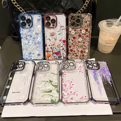 Flower Plating Clear Case For Huawei Honor X5C X7D X9D 400 Pro Magic 7 Lite X8C X8B X8 X8A X7A X6C X