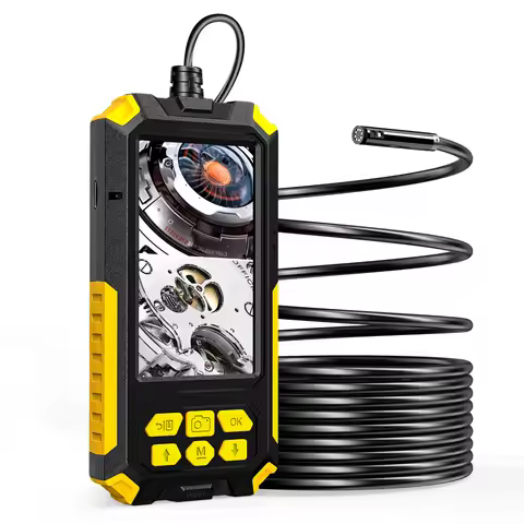 4.5” Dual Lens Borescope 8mm IP67 Waterproof Snake Camera 1080P Digital Endoscope Camera With Semi-R