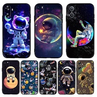 J6D Cute cartoon astronaut for Huawei Y9A Y5  Y6s  Y6 Pro Y7 Y9 Prime TPU soft black protective case