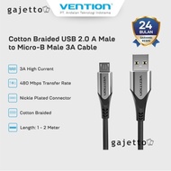 Vention USB A to Micro 3A Fast Charging Aluminum Alloy Data Cable 1M 2M - COA [ GJ ]