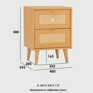 Furniture Direct DESSER 2 Drawers Side Table bedside table-Oak