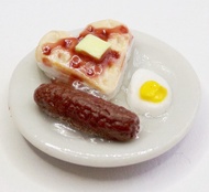 Breakfast Heart Waffle Syrup Egg Sausage - Doll Food for Fashion Dolls Like Barbie Bratz Ever After 