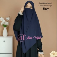 Aina Hijab - Hijab French Khimar FK Kazumi Premium Jersey Syari Cadar Warna Coklat Tua untuk Penampi