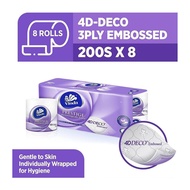 [Bundle of 2/6] Vinda Prestige 3 Ply 4D-Deco Embossed Toilet Paper Roll (200s x 8 Rolls)