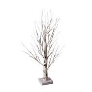 (MYTO) Tabletop Tree White Tree with LED Lights Warm White Small Tree Lights Battery Powered Timer L