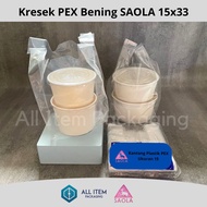 Kresek PEX SAOLA Bening 10x30 15x33 20x40 25x48 30x56 35x62 / Tas Kantong Plastik 10 15 20 25 30 35
