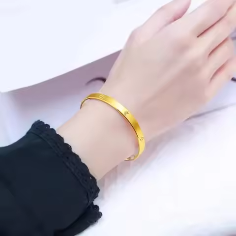 Trend Real 18k Gold Bangles for Woman High-quality Luxury AU750 Bangles Party Banquet Fine Jewelry 1