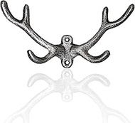 30GO 2 Pack Durable Deer Antler Wall Hooks | Versatile Antler Decorative Hanger w/Screws | Multi-Pur