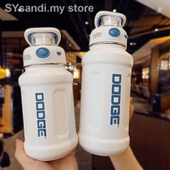 2 litre water bottle ☫●◐Dodge Hille Insulated Cup Large Capacity Stainless Steel Water Girls High-Looking Straw Boys Sports Bottle