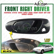 Door Outer Handle Honda Civic SR4 SR3 EG6 EG8 EG9 SR EG 1992 - 1995 Front Rear Black Replacement Par