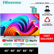 [FAST DELIVERY] Hisense 4K GOOGLE TV A6500N (50"/55"/65"/75") DOLBY VISION [3 YEARS WARRANTY] Televi