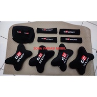 9-piece GR Sport Black Car Pillow Package 2-in-1 & 3-in-1 GR Sport Car Headrest Set Car Headrest Pil