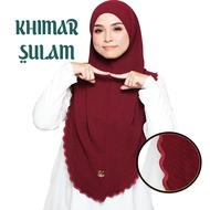 Khimar Sulam Anissa Bertali Iron Less | Sulam Keliling