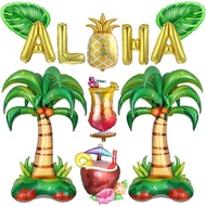 11pcs/set Tropical Hawaiian Balloon Coconut Tree Pineapple Balloon