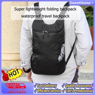 Black Super Lightweight Folding Waterproof Travel Backpack with Storage Bag Small Trekking Backpack Unisex