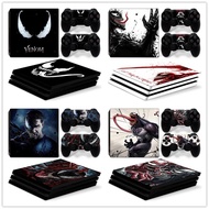 [Enjoy the small store] Film Venom Styles ไวนิลสติกเกอร์ผิวสำหรับ PS4 Pro Console และ2 Controllers Decal Cover อุปกรณ์เสริมเกม