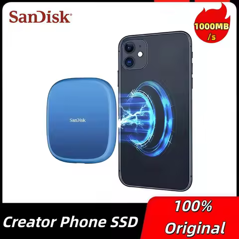 Original SanDisk 1TB/2TB Creator Phone SSD USB 3.2 Gen 2 Type-C Portable Solid State Drive up to 100