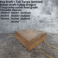 Brown Kraft Box with Mica Lid + TALI 20x20x5 22x22x5 25x25x5 18x18x7 20x20x7 22x22x7 24x24x7 20x20x1