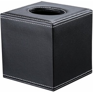 Square Pu Leather Tissue Box Cover Modern Facial Tissue Holder Roll Tissues Paper Case Dispenser For